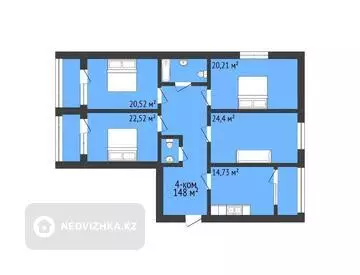 3-комнатная квартира, этаж 6 из 6, 120 м²
