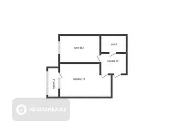 1-комнатная квартира, этаж 6 из 9, 40 м²
