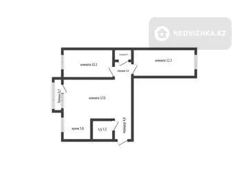 3-комнатная квартира, этаж 4 из 5, 56 м²