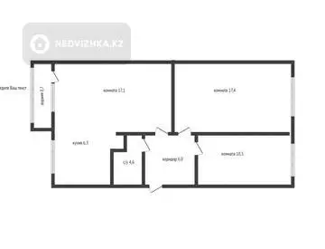 3-комнатная квартира, этаж 5 из 5, 62 м²