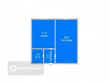 1-комнатная квартира, этаж 1 из 5, 35 м²