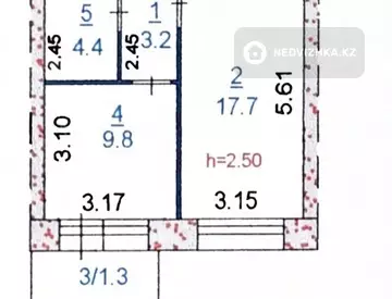 1-комнатная квартира, этаж 3 из 5, 36 м²