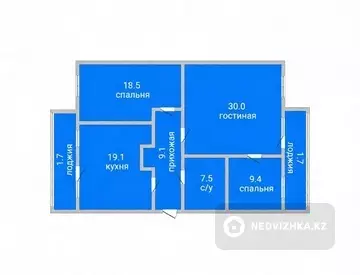 3-комнатная квартира, этаж 5 из 5, 97 м²