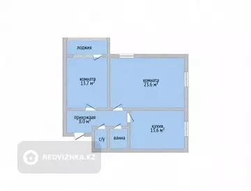 2-комнатная квартира, этаж 4 из 6, 64 м²