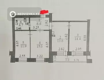 3-комнатная квартира, этаж 1 из 10, 70 м²