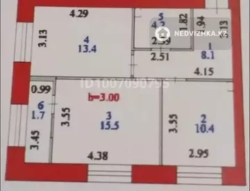 2-комнатная квартира, этаж 1 из 12, 53 м²