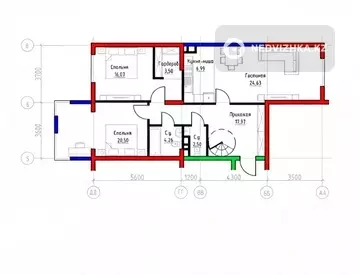 3-комнатная квартира, этаж 3 из 3, 154 м²