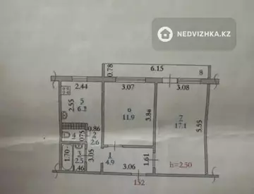 2-комнатная квартира, этаж 1 из 1, 48 м²