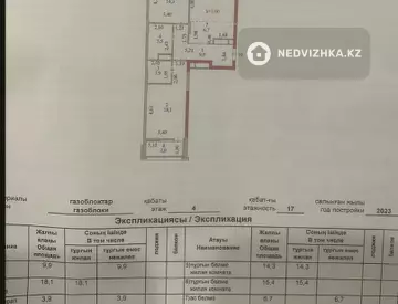 3-комнатная квартира, этаж 4 из 17, 75 м²