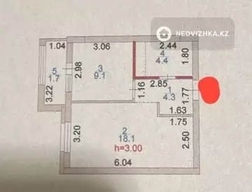 1-комнатная квартира, этаж 3 из 9, 37 м²