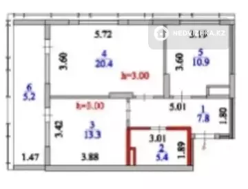 2-комнатная квартира, этаж 15 из 20, 63 м²