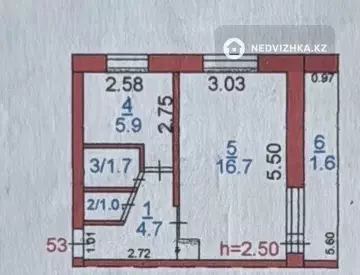 1-комнатная квартира, этаж 1 из 5, 31 м², на длительный срок