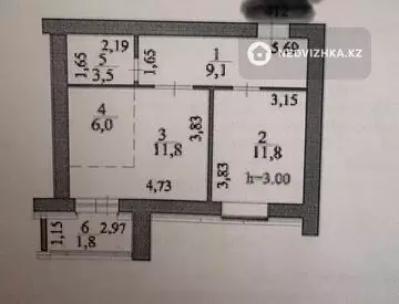 2-комнатная квартира, этаж 12 из 13, 44 м²