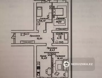 3-комнатная квартира, этаж 2 из 13, 100 м²