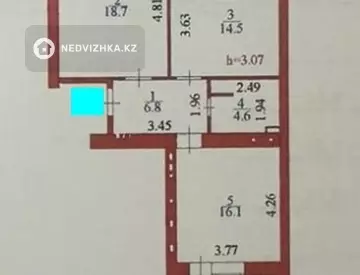 2-комнатная квартира, этаж 2 из 6, 63 м²