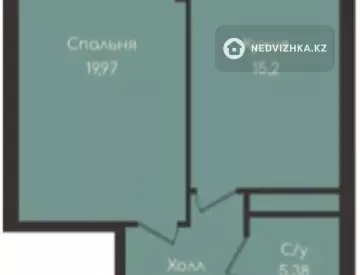 1-комнатная квартира, этаж 6 из 12, 46 м²