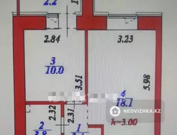 1-комнатная квартира, этаж 10 из 12, 38 м²