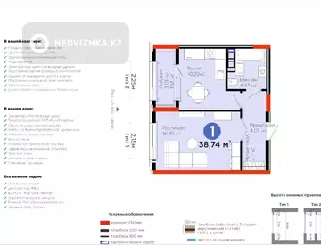 1-комнатная квартира, этаж 3 из 9, 39 м²