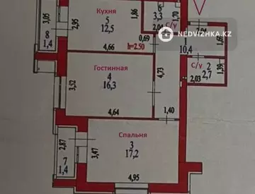 2-комнатная квартира, этаж 2 из 5, 65 м²