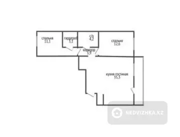 3-комнатная квартира, этаж 2 из 10, 72 м²