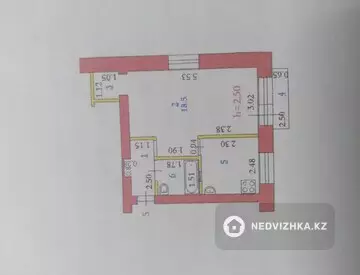 1-комнатная квартира, этаж 2 из 3, 32 м²