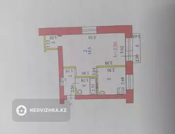 1-комнатная квартира, этаж 2 из 3, 32 м²