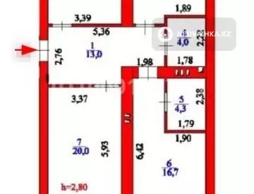 3-комнатная квартира, этаж 9 из 9, 86 м²