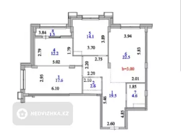 3-комнатная квартира, этаж 2 из 10, 95 м²