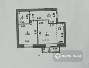 2-комнатная квартира, этаж 9 из 10, 58 м²