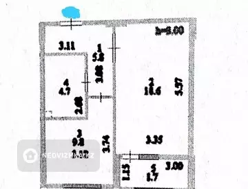 1-комнатная квартира, этаж 2 из 12, 41 м²