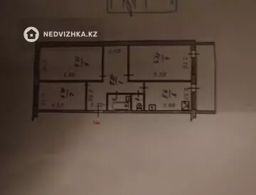 3-комнатная квартира, этаж 3 из 3, 87 м²