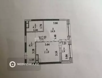 1-комнатная квартира, этаж 5 из 9, 39 м²