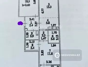 3-комнатная квартира, этаж 7 из 9, 74 м²
