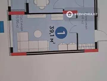 1-комнатная квартира, этаж 3 из 14, 39 м²