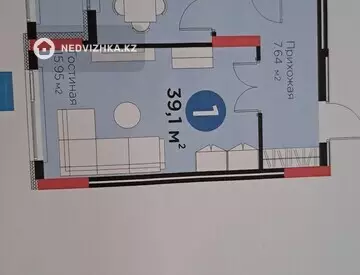 1-комнатная квартира, этаж 3 из 14, 39 м²