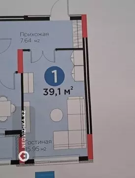 1-комнатная квартира, этаж 3 из 14, 39 м²
