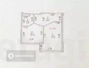 1-комнатная квартира, этаж 9 из 10, 45 м²