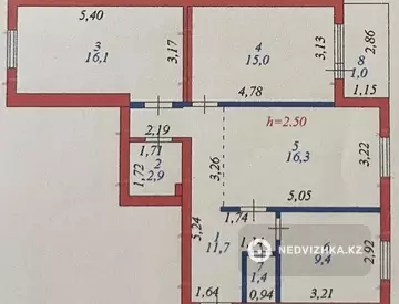 3-комнатная квартира, этаж 7 из 10, 76 м²
