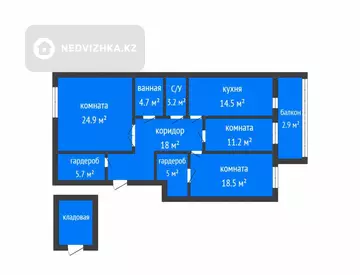 3-комнатная квартира, этаж 7 из 7, 109 м²