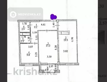 2-комнатная квартира, этаж 2 из 10, 62 м²