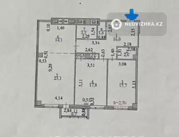 3-комнатная квартира, этаж 3 из 13, 96 м²