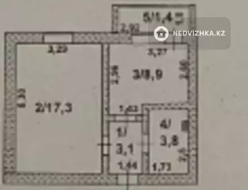 1-комнатная квартира, этаж 5 из 9, 42 м²