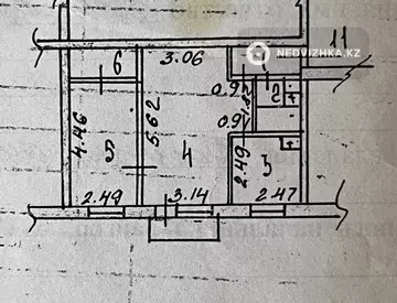 2-комнатная квартира, этаж 3 из 5, 45 м²