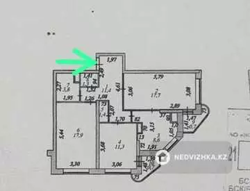 3-комнатная квартира, этаж 19 из 25, 75 м²