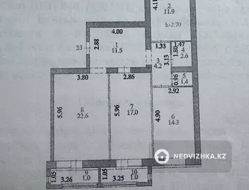 3-комнатная квартира, этаж 5 из 5, 88 м²