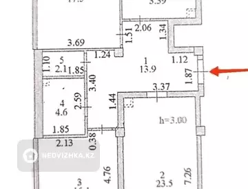 3-комнатная квартира, этаж 1 из 16, 90 м²