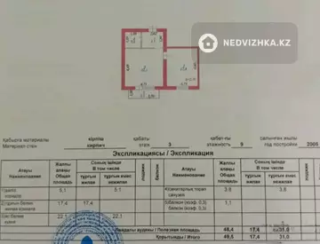 1-комнатная квартира, этаж 3 из 9, 50 м²