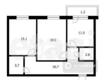 2-комнатная квартира, этаж 5 из 9, 58 м²