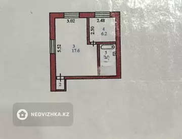 1-комнатная квартира, этаж 2 из 5, 31 м²