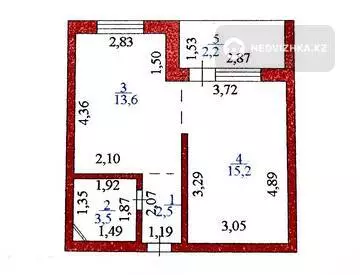 1-комнатная квартира, этаж 3 из 5, 37 м²